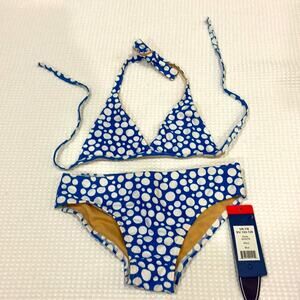NWT Toobydoo Baby Girl's Blue Dot Bikini Size 7/8